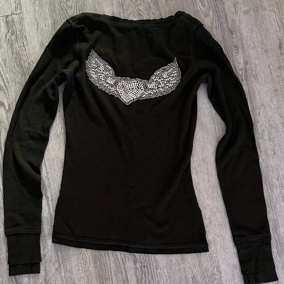 Chrome Hearts Tops - Chrome Hearts Embellished Knit Long Sleeve,  Black, Size Small